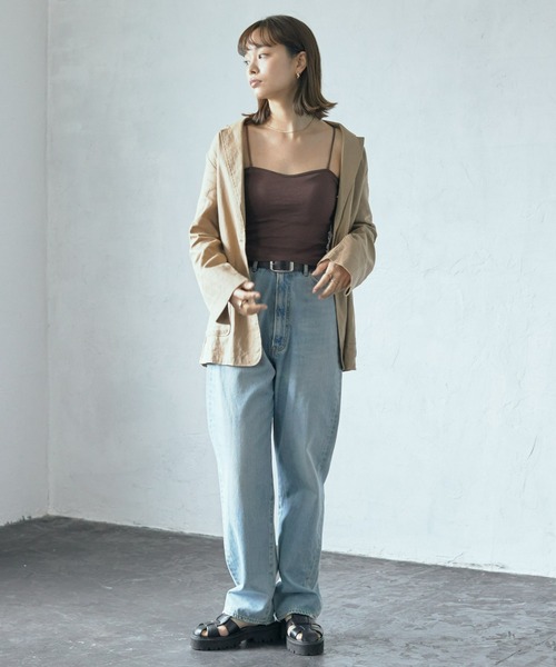 ECRIRE（エクリール）の「ｶｯﾌﾟ入りｲﾝﾅｰｷｬﾐ（キャミソール・レディース・ブラック/ブラウン/オフホワイト・フリー）」の7枚目の写真