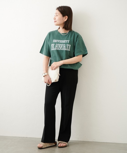 JOURNAL STANDARD（ジャーナルスタンダード）の「カレッジロゴTシャツ（Tシャツ/カットソー・レディース・ホワイト/ネイビー/グリーン・FREE）」の8枚目の写真