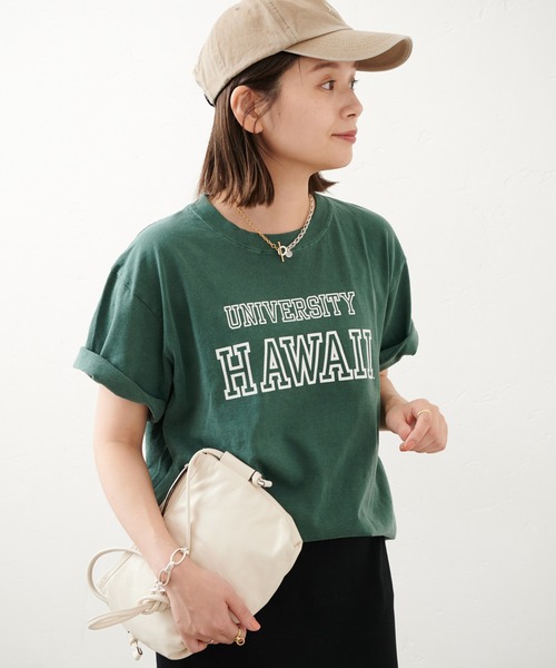 JOURNAL STANDARD（ジャーナルスタンダード）の「カレッジロゴTシャツ（Tシャツ/カットソー・レディース・ホワイト/ネイビー/グリーン・FREE）」の6枚目の写真