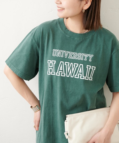 JOURNAL STANDARD（ジャーナルスタンダード）の「カレッジロゴTシャツ（Tシャツ/カットソー・レディース・ホワイト/ネイビー/グリーン・FREE）」の10枚目の写真