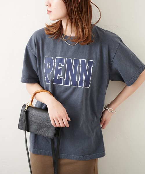 JOURNAL STANDARD（ジャーナルスタンダード）の「カレッジロゴTシャツ（Tシャツ/カットソー・レディース・ホワイト/ネイビー/グリーン・FREE）」の14枚目の写真