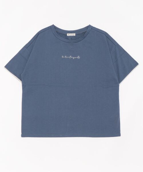 axes femme(アクシーズファム)の「ラメ刺繍ロゴTシャツ(Tシャツ/カットソー・レディース・キナリ/チャコール/グレイッシュベージュ/ブルー・FREE)」の8枚目の写真
