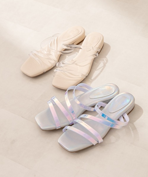 OLIVE des OLIVE（オリーブデオリーブ）の「PVCチューブサンダル（サンダル・レディース・オフホワイト/マルチ・SMALL/MEDIUM/LARGE）」の3枚目の写真