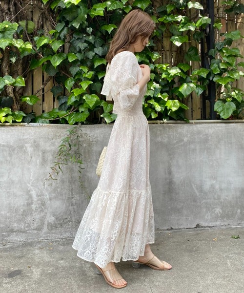 one after another NICE CLAUP(ワンアフターアナザーナイスクラップ)の「結婚式や大切なシーンにもおすすめ WEB限定ロングワンピ―ス(ワンピース・レディース・ブラック/ホワイト系その他/アイボリー/カーキ・FREE)」の6枚目の写真