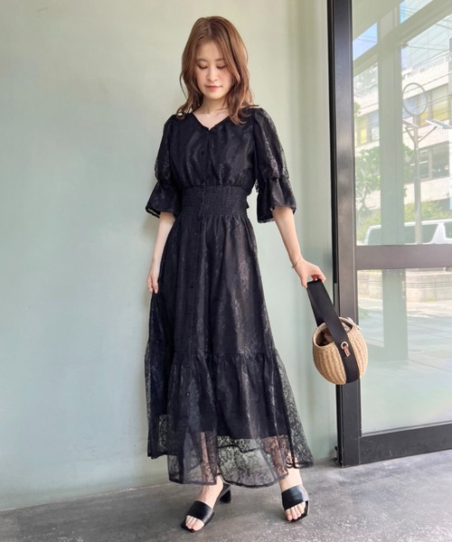 one after another NICE CLAUP(ワンアフターアナザーナイスクラップ)の「結婚式や大切なシーンにもおすすめ WEB限定ロングワンピ―ス(ワンピース・レディース・ブラック/ホワイト系その他/アイボリー/カーキ・FREE)」の11枚目の写真