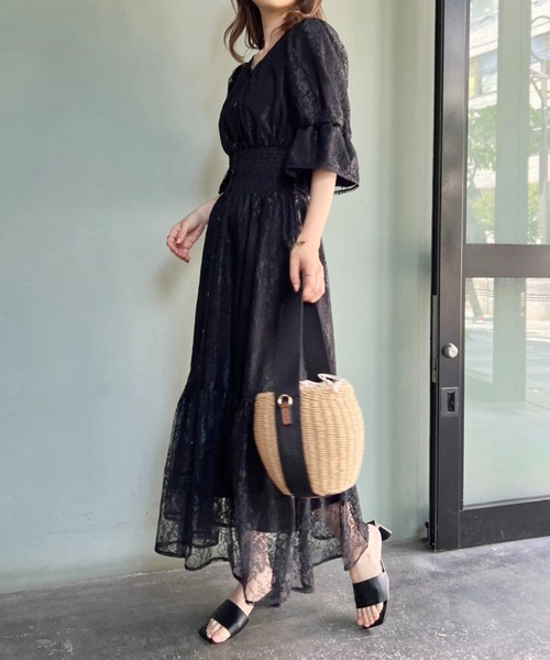 one after another NICE CLAUP(ワンアフターアナザーナイスクラップ)の「結婚式や大切なシーンにもおすすめ WEB限定ロングワンピ―ス(ワンピース・レディース・ブラック/ホワイト系その他/アイボリー/カーキ・FREE)」の13枚目の写真