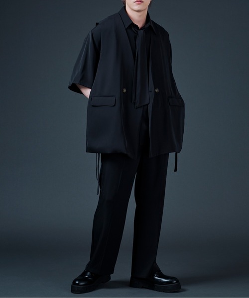 Ellno Loset（エルノロゼット）の「ポリトロノーカラージレ/セットアップ対応（ベスト・メンズ・ブラック/ライトグリーン・MEDIUM/LARGE）」の21枚目の写真