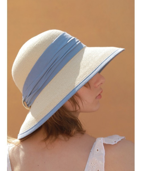 AMAIL（アマイル）の「Mature tape hat（ハット・レディース・ブラック/サックスブルー/ベージュ・FREE）」の4枚目の写真