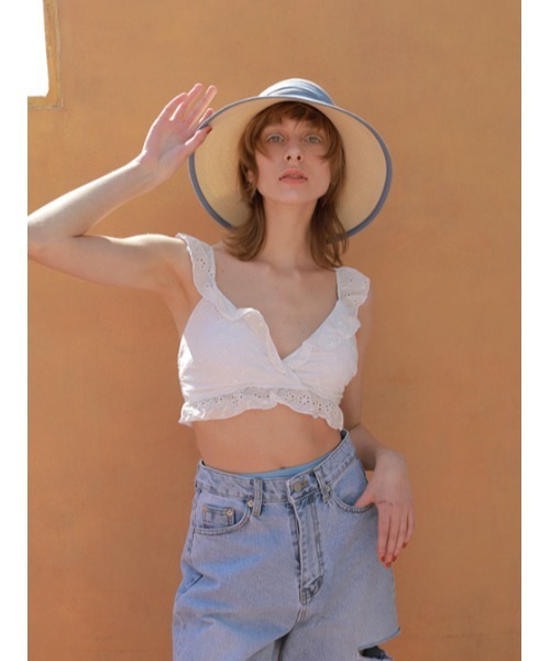 AMAIL（アマイル）の「Mature tape hat（ハット・レディース・ブラック/サックスブルー/ベージュ・FREE）」の6枚目の写真