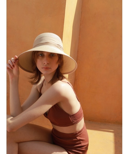 AMAIL（アマイル）の「Mature tape hat（ハット・レディース・ブラック/サックスブルー/ベージュ・FREE）」の8枚目の写真