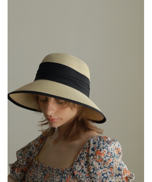 AMAIL（アマイル）の「Mature tape hat（ハット・レディース・ブラック/サックスブルー/ベージュ・FREE）」の9枚目の写真