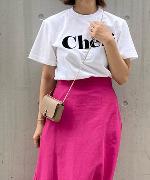 un dix cors（アンディコール）の「トレンドライクなロゴプリント　CheriフロッキーTシャツ（Tシャツ/カットソー・レディース・ホワイト/チャコールグレー/ホワイト系その他・FREE）」の2枚目の写真