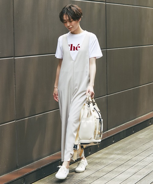 un dix cors（アンディコール）の「トレンドライクなロゴプリント　CheriフロッキーTシャツ（Tシャツ/カットソー・レディース・ホワイト/チャコールグレー/ホワイト系その他・FREE）」の5枚目の写真