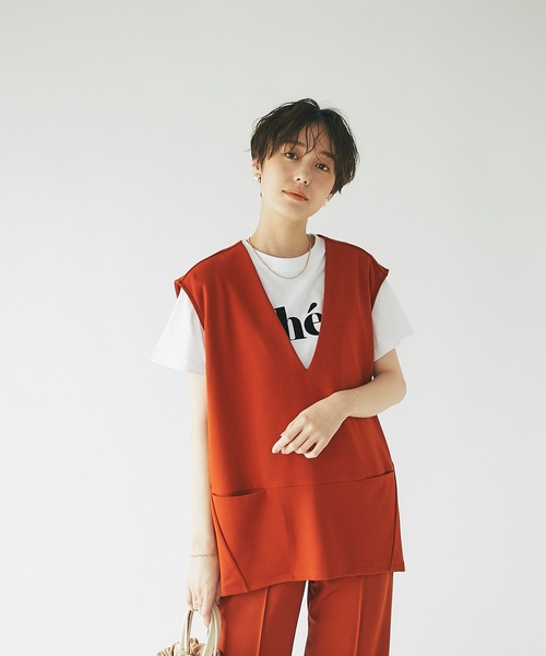 un dix cors（アンディコール）の「トレンドライクなロゴプリント　CheriフロッキーTシャツ（Tシャツ/カットソー・レディース・ホワイト/チャコールグレー/ホワイト系その他・FREE）」の22枚目の写真