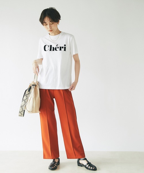 un dix cors（アンディコール）の「トレンドライクなロゴプリント　CheriフロッキーTシャツ（Tシャツ/カットソー・レディース・ホワイト/チャコールグレー/ホワイト系その他・FREE）」の20枚目の写真