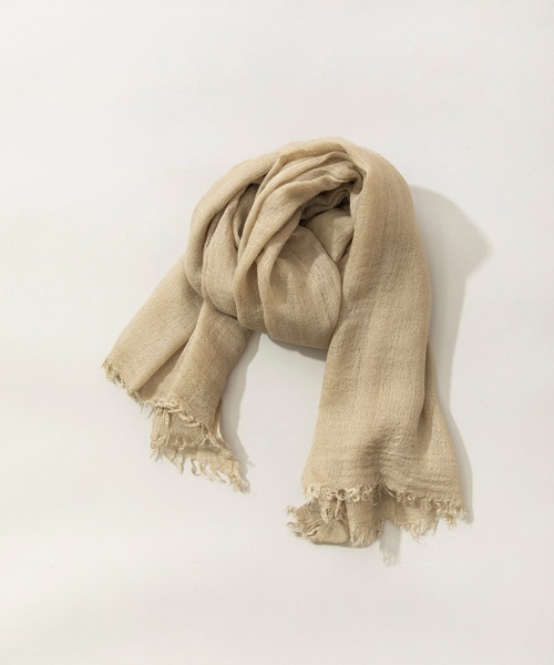 Munich（ミューニック）の「ウールガーゼストール（ストール/ショール・レディース・ブラック/ベージュ/ネイビー/グレー/グリーン/ボルドー・FREE）」の3枚目の写真