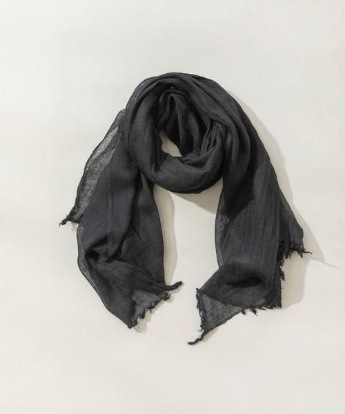 Munich（ミューニック）の「ウールガーゼストール（ストール/ショール・レディース・ブラック/ベージュ/ネイビー/グレー/グリーン/ボルドー・FREE）」の2枚目の写真