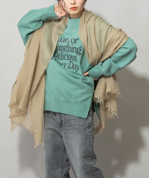 Munich（ミューニック）の「ウールガーゼストール（ストール/ショール・レディース・ブラック/ベージュ/ネイビー/グレー/グリーン/ボルドー・FREE）」の9枚目の写真