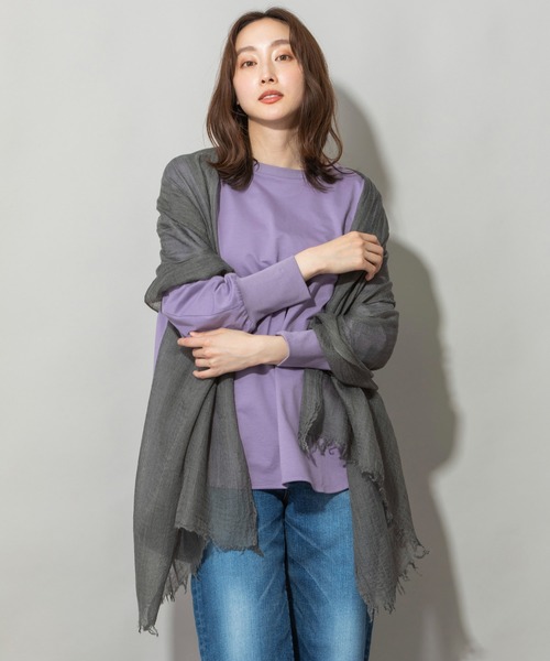 Munich（ミューニック）の「ウールガーゼストール（ストール/ショール・レディース・ブラック/ベージュ/ネイビー/グレー/グリーン/ボルドー・FREE）」の16枚目の写真