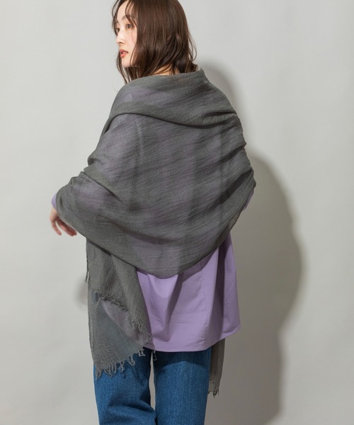 Munich（ミューニック）の「ウールガーゼストール（ストール/ショール・レディース・ブラック/ベージュ/ネイビー/グレー/グリーン/ボルドー・FREE）」の18枚目の写真