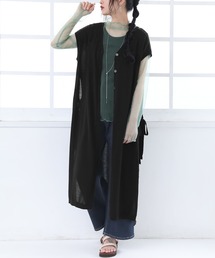 osharewalker | 『前後2wayサイドリボンロングニットベスト』(ベスト)