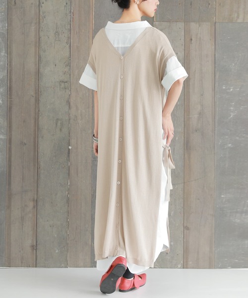 osharewalker（オシャレウォーカー）の「【廃盤】『前後2wayサイドリボンロングニットベスト』（ベスト・レディース・ブラック/ベージュ・FREE）」の7枚目の写真