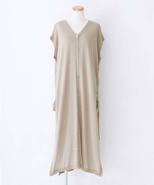 osharewalker（オシャレウォーカー）の「【廃盤】『前後2wayサイドリボンロングニットベスト』（ベスト・レディース・ブラック/ベージュ・FREE）」の18枚目の写真