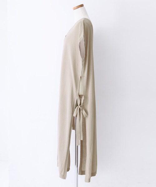 osharewalker（オシャレウォーカー）の「【廃盤】『前後2wayサイドリボンロングニットベスト』（ベスト・レディース・ブラック/ベージュ・FREE）」の19枚目の写真