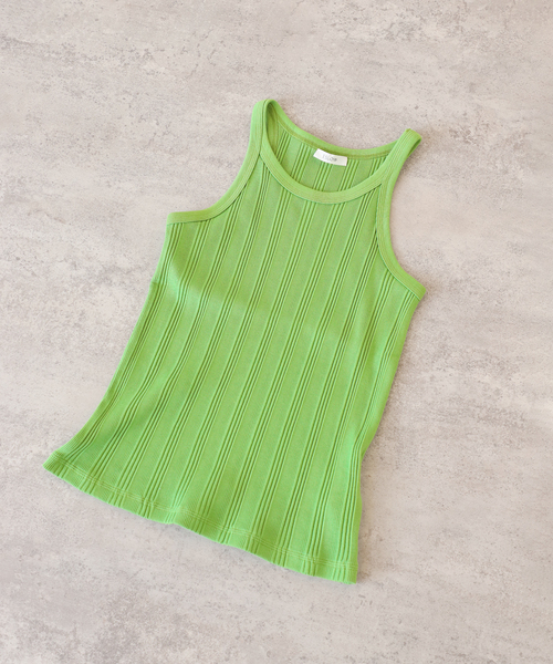 VERMEIL par iena（ヴェルメイユパーイエナ）の「【ESLOW/エスロー】AMERICAN SLEEVE タンクトップ◆（タンクトップ・レディース・ブラック/グリーン・FREE）」の2枚目の写真