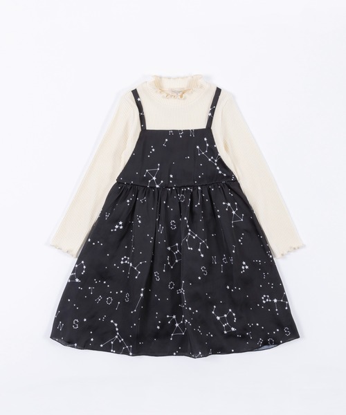 trois lapins kp(トロワラパンケーピー)の「シフォンワンピース(110~130cm)(ワンピース・キッズ・ブラック・110cm/120cm/130cm)」の5枚目の写真