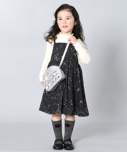 trois lapins kp(トロワラパンケーピー)の「シフォンワンピース(110~130cm)(ワンピース・キッズ・ブラック・110cm/120cm/130cm)」の2枚目の写真
