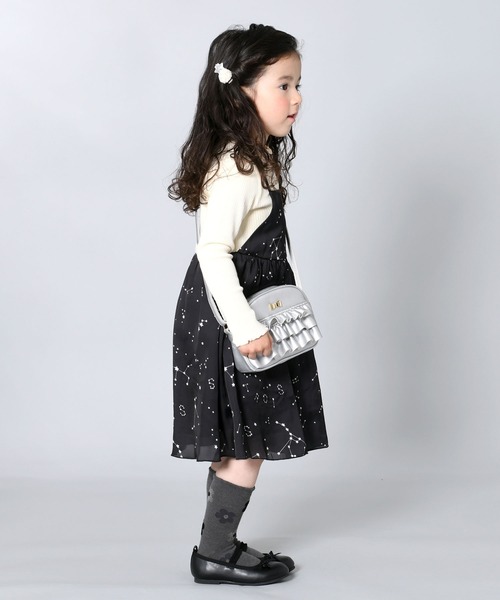 trois lapins kp(トロワラパンケーピー)の「シフォンワンピース(110~130cm)(ワンピース・キッズ・ブラック・110cm/120cm/130cm)」の3枚目の写真