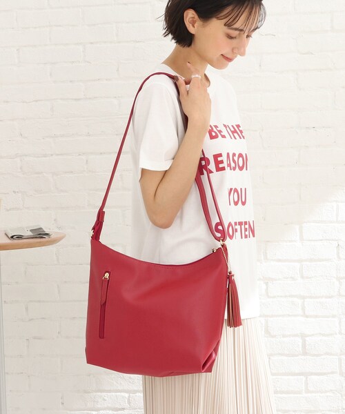 SHOO・LA・RUE（シューラルー）の「◆ダブルフェイスショルダーバッグ（ショルダーバッグ・レディース・アイボリー/グレー/ブラック/ダークブラウン/レッド系1/サックスブルー・00）」の7枚目の写真