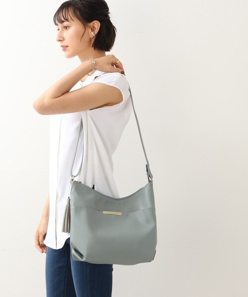 SHOO・LA・RUE（シューラルー）の「◆ダブルフェイスショルダーバッグ（ショルダーバッグ・レディース・アイボリー/グレー/ブラック/ダークブラウン/レッド系1/サックスブルー・00）」の10枚目の写真