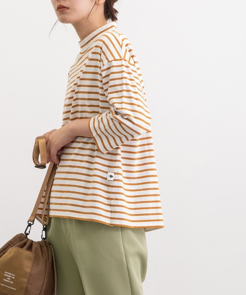 POU DOU DOU(プードゥドゥ)の「クラシックパターンボトルネックTee(Tシャツ/カットソー・レディース・キナリ/ブラック/オレンジ/グリーン・3)」の19枚目の写真