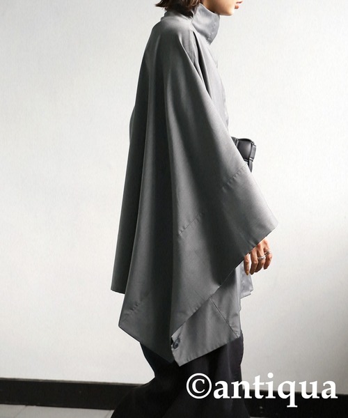 antiqua（アンティカ）の「モード感高まる！オーバーサイズポンチョ（ポンチョ・レディース・ブラック/杢グレー・FREE）」の18枚目の写真