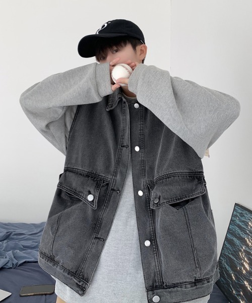 MGV(エムジーヴィー)の「ビッグシルエットデニムベスト(ベスト・メンズ・ブラック/ブルー・LARGE/X-LARGE/MEDIUM)」の8枚目の写真