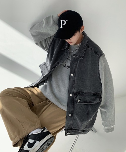 MGV(エムジーヴィー)の「ビッグシルエットデニムベスト(ベスト・メンズ・ブラック/ブルー・LARGE/X-LARGE/MEDIUM)」の10枚目の写真