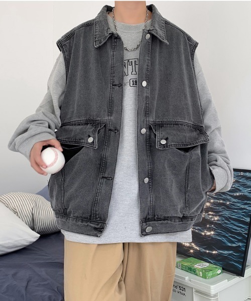 MGV(エムジーヴィー)の「ビッグシルエットデニムベスト(ベスト・メンズ・ブラック/ブルー・LARGE/X-LARGE/MEDIUM)」の15枚目の写真
