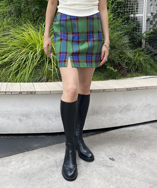 Oriens JOURNAL STANDARD（オリエンス ジャーナルスタンダード）の「【"GOOD GIRL” / グッドガール】Check Mini Skirt / チェックミニスカート（スカート・レディース・ライトグリーン/ボルドー・SMALL/MEDIUM）」の18枚目の写真