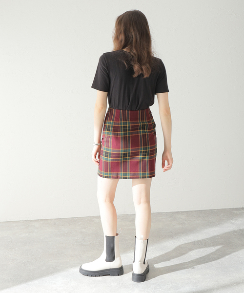 Oriens JOURNAL STANDARD（オリエンス ジャーナルスタンダード）の「【"GOOD GIRL” / グッドガール】Check Mini Skirt / チェックミニスカート（スカート・レディース・ライトグリーン/ボルドー・SMALL/MEDIUM）」の12枚目の写真