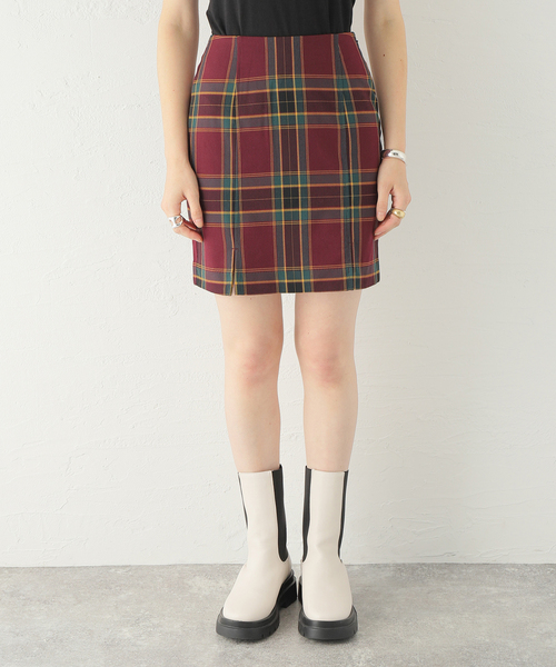 Oriens JOURNAL STANDARD（オリエンス ジャーナルスタンダード）の「【"GOOD GIRL” / グッドガール】Check Mini Skirt / チェックミニスカート（スカート・レディース・ライトグリーン/ボルドー・SMALL/MEDIUM）」の8枚目の写真
