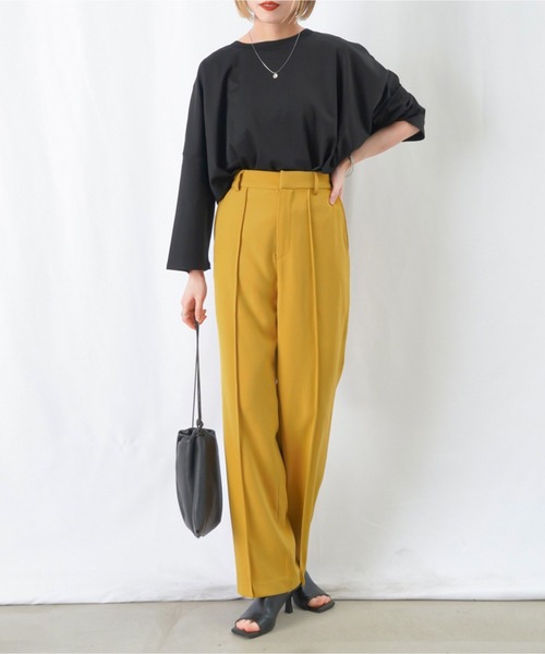 LUCA/LADY LUCK LUCA（ルカ/レディラックルカ）の「【美脚効果】LC/LLL センターシームパンツ / センタープレスカラースラックス（スラックス・レディース・ブラック/パープル/マスタード・36(S)/38(M)）」の12枚目の写真