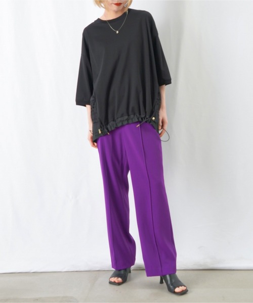 LUCA/LADY LUCK LUCA（ルカ/レディラックルカ）の「【美脚効果】LC/LLL センターシームパンツ / センタープレスカラースラックス（スラックス・レディース・ブラック/パープル/マスタード・36(S)/38(M)）」の10枚目の写真