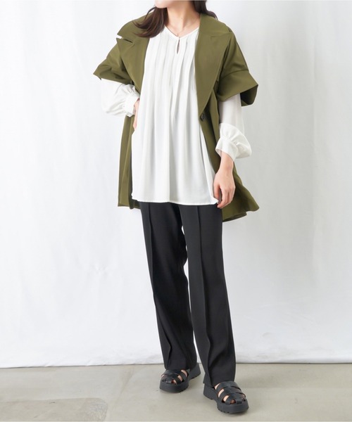 LUCA/LADY LUCK LUCA（ルカ/レディラックルカ）の「【美脚効果】LC/LLL センターシームパンツ / センタープレスカラースラックス（スラックス・レディース・ブラック/パープル/マスタード・36(S)/38(M)）」の7枚目の写真