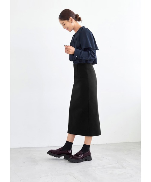STYLE DELI(スタイルデリ)の「【LUXE】フリルドレープブラウス(シャツ/ブラウス・レディース・ナチュラル/グリーン系/ネイビー・FREE)」の15枚目の写真