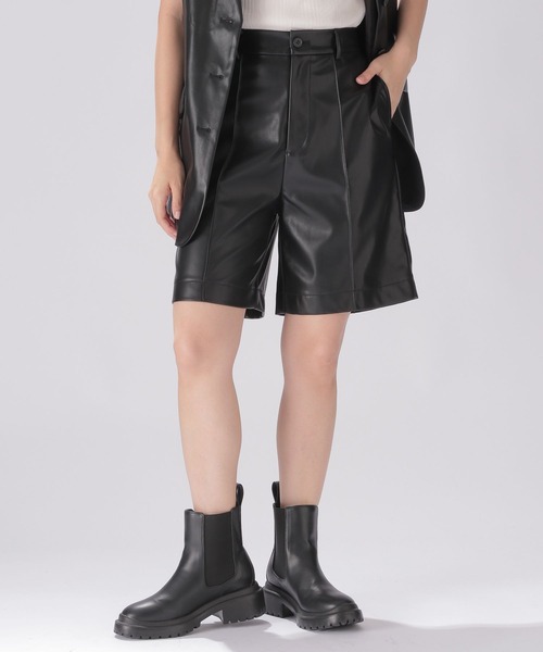 niko and...（ニコアンド）の「エコレザーショートパンツ（その他パンツ・レディース・ブラック/ブラウン・MEDIUM/LARGE）」の2枚目の写真