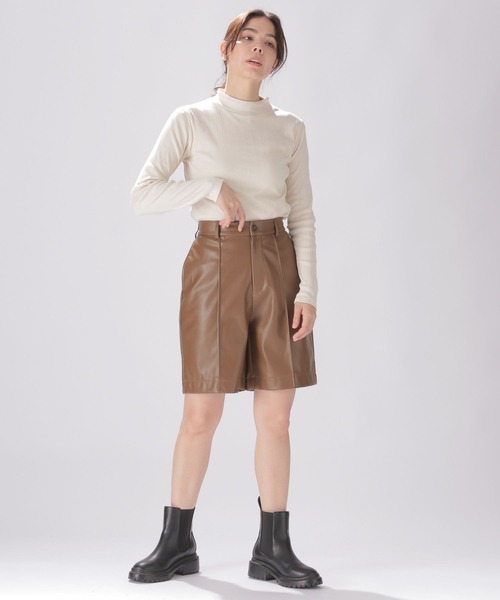 niko and...（ニコアンド）の「エコレザーショートパンツ（その他パンツ・レディース・ブラック/ブラウン・MEDIUM/LARGE）」の6枚目の写真