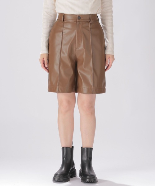 niko and...（ニコアンド）の「エコレザーショートパンツ（その他パンツ・レディース・ブラック/ブラウン・MEDIUM/LARGE）」の7枚目の写真