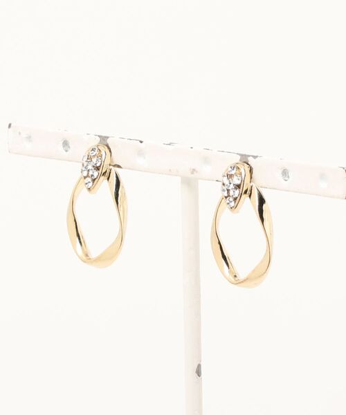 prose verse（プロズヴェール）の「ラインストーンフープピアス（ピアス（両耳用）・レディース・シルバー/ゴールド・ﾌﾘ-）」の5枚目の写真